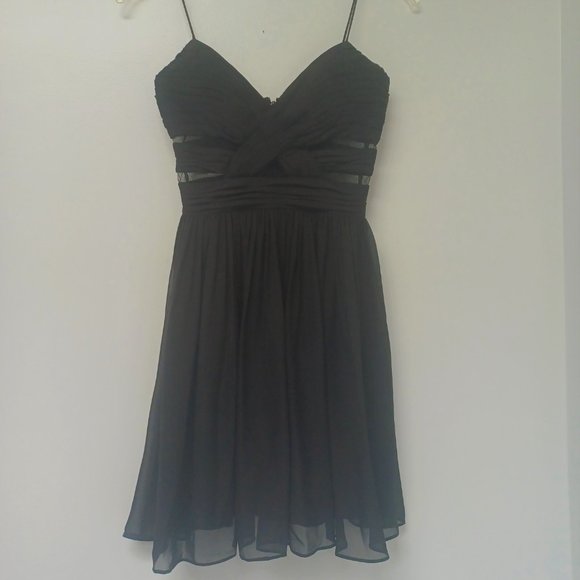 Adrianna Papell Hailey Logan Black Chiffon Cocktail/Prom Dress, Size 1/2 - Picture 7 of 7